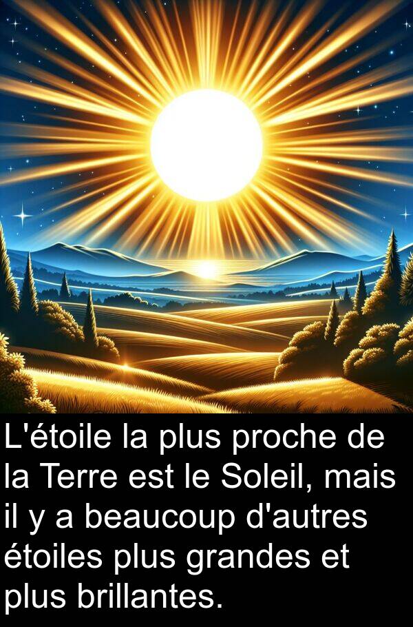 grandes: L'étoile la plus proche de la Terre est le Soleil, mais il y a beaucoup d'autres étoiles plus grandes et plus brillantes.