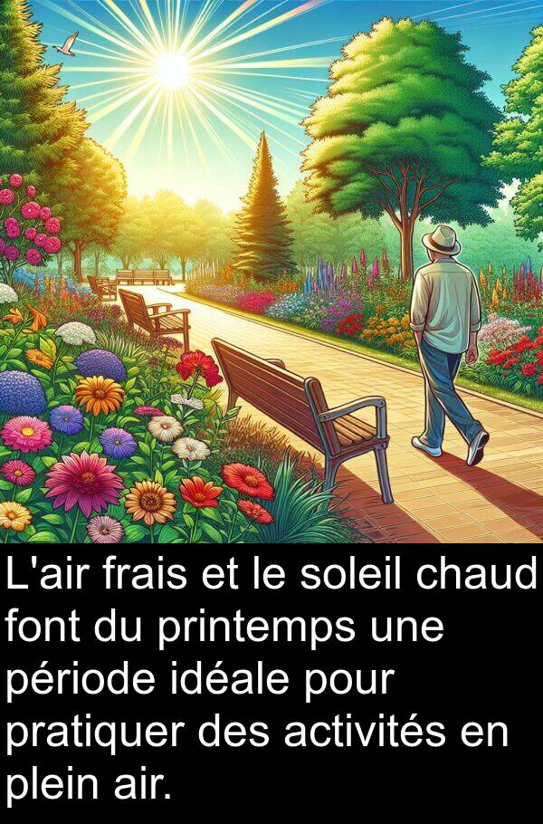 activités: L'air frais et le soleil chaud font du printemps une période idéale pour pratiquer des activités en plein air.