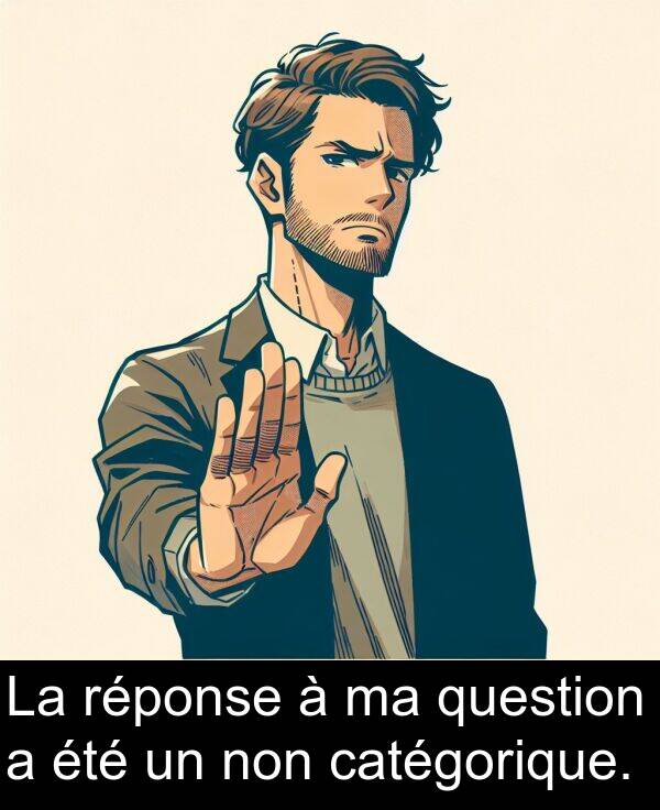 question: La réponse à ma question a été un non catégorique.