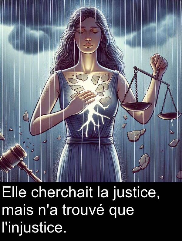 mais: Elle cherchait la justice, mais n'a trouvé que l'injustice.