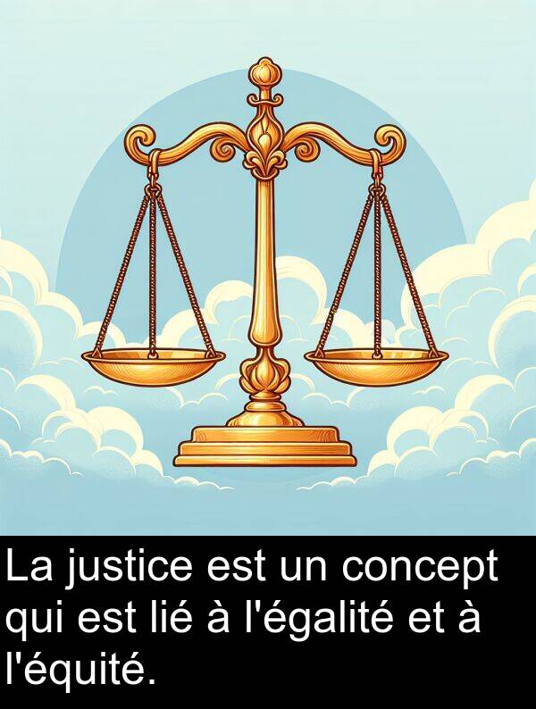 lié: La justice est un concept qui est lié à l'égalité et à l'équité.