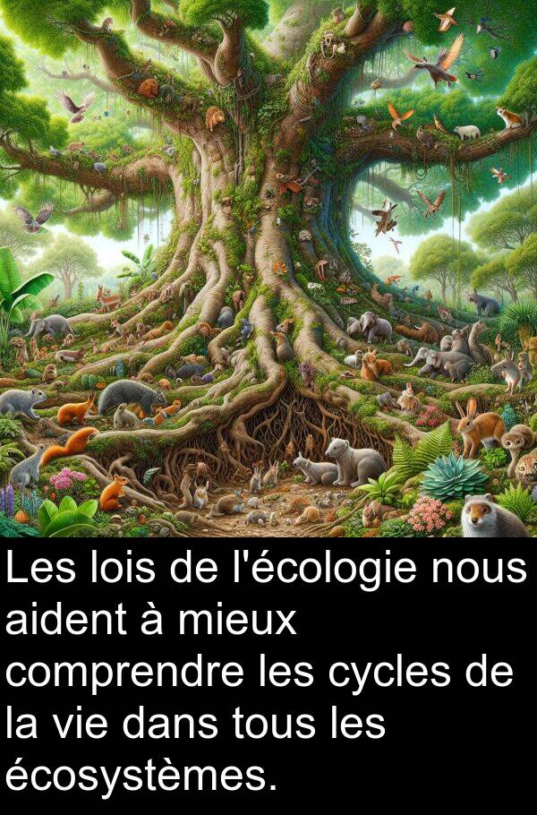 lois: Les lois de l'écologie nous aident à mieux comprendre les cycles de la vie dans tous les écosystèmes.