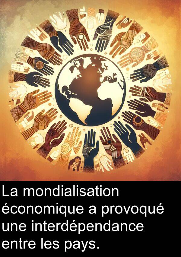 pays: La mondialisation économique a provoqué une interdépendance entre les pays.