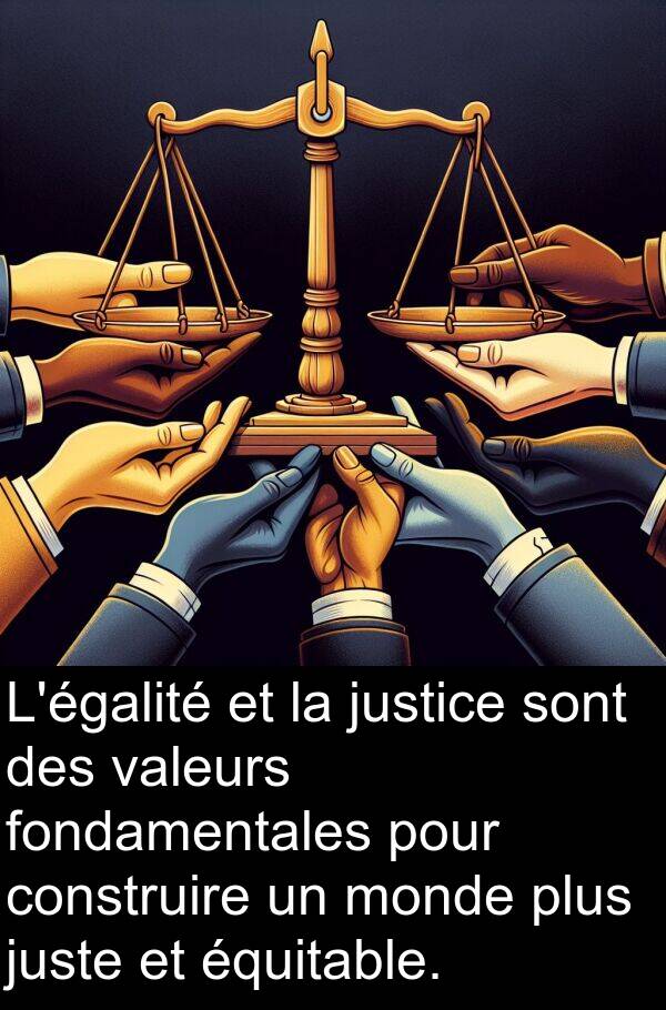 valeurs: L'égalité et la justice sont des valeurs fondamentales pour construire un monde plus juste et équitable.