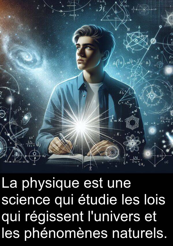 science: La physique est une science qui étudie les lois qui régissent l'univers et les phénomènes naturels.