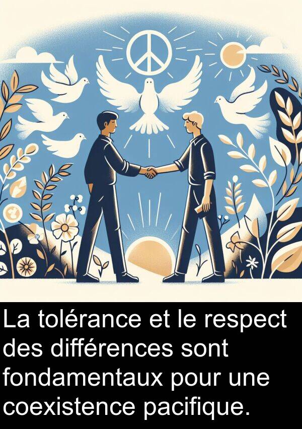 respect: La tolérance et le respect des différences sont fondamentaux pour une coexistence pacifique.