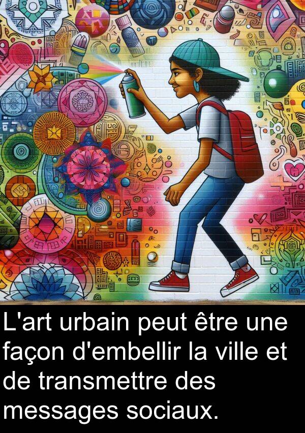 urbain: L'art urbain peut être une façon d'embellir la ville et de transmettre des messages sociaux.