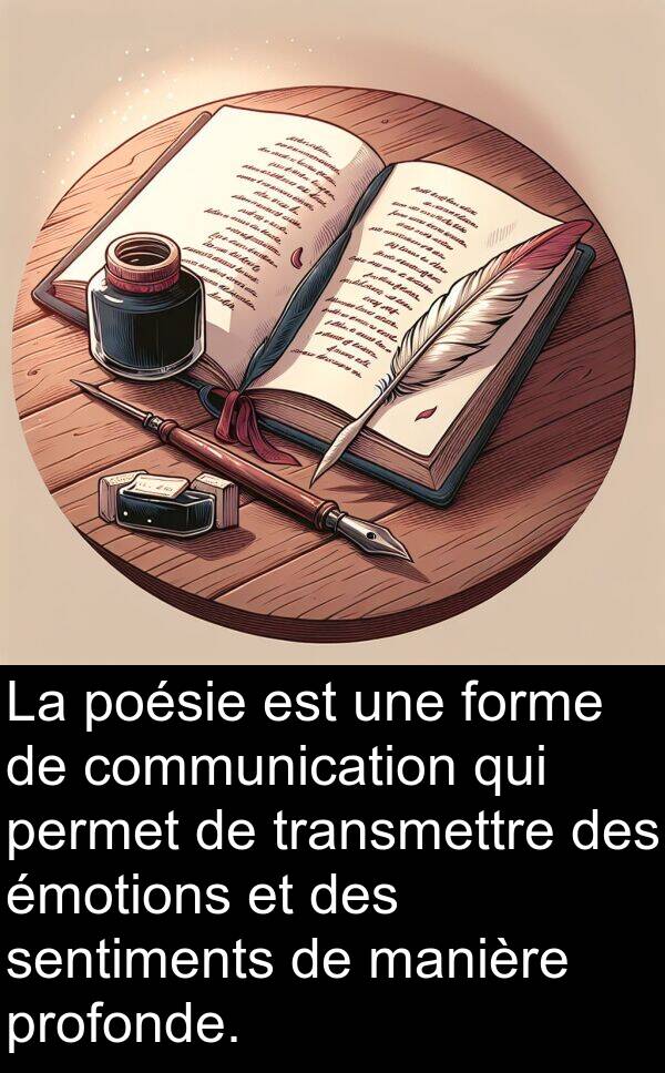 forme: La poésie est une forme de communication qui permet de transmettre des émotions et des sentiments de manière profonde.