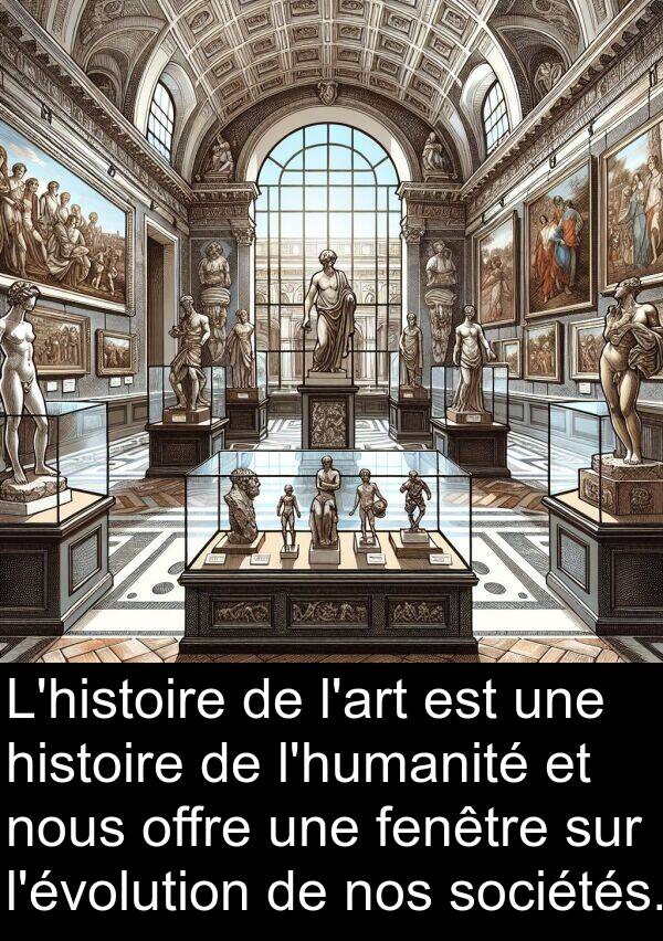 fenêtre: L'histoire de l'art est une histoire de l'humanité et nous offre une fenêtre sur l'évolution de nos sociétés.