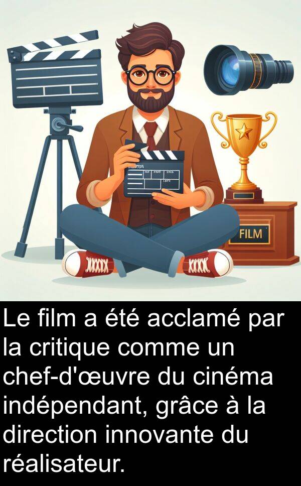 acclamé: Le film a été acclamé par la critique comme un chef-d'œuvre du cinéma indépendant, grâce à la direction innovante du réalisateur.