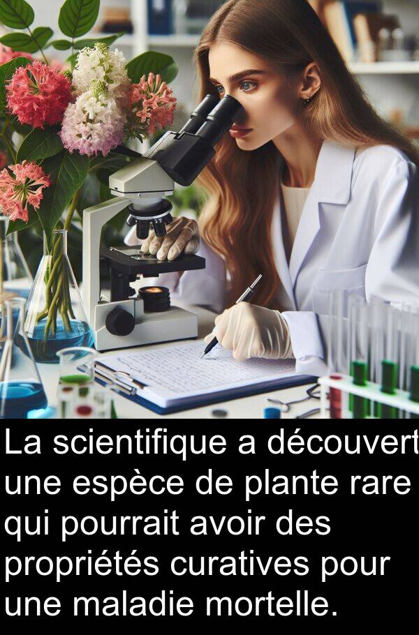 rare: La scientifique a découvert une espèce de plante rare qui pourrait avoir des propriétés curatives pour une maladie mortelle.