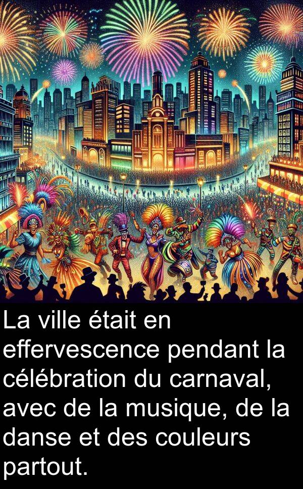 partout: La ville était en effervescence pendant la célébration du carnaval, avec de la musique, de la danse et des couleurs partout.