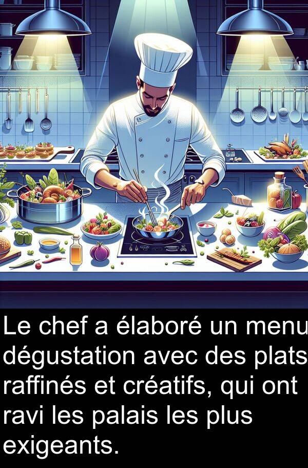 ravi: Le chef a élaboré un menu dégustation avec des plats raffinés et créatifs, qui ont ravi les palais les plus exigeants.