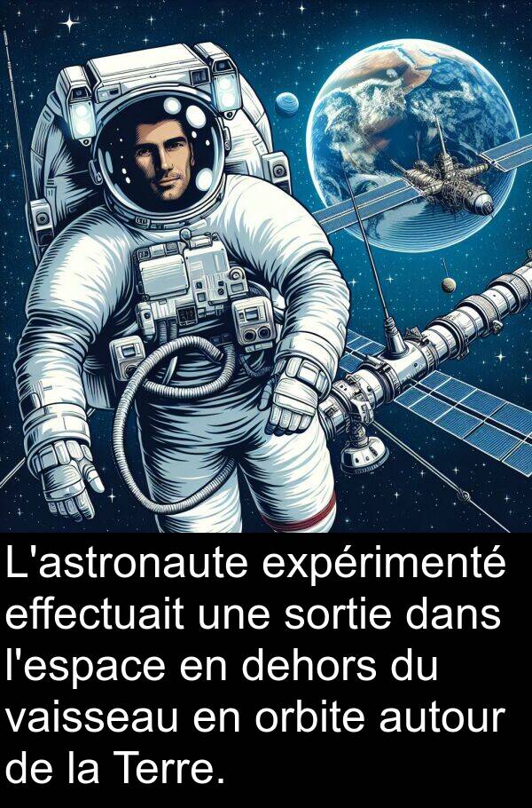 autour: L'astronaute expérimenté effectuait une sortie dans l'espace en dehors du vaisseau en orbite autour de la Terre.