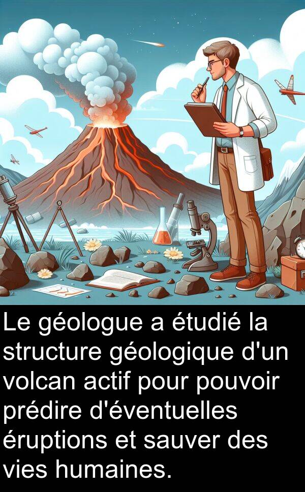 vies: Le géologue a étudié la structure géologique d'un volcan actif pour pouvoir prédire d'éventuelles éruptions et sauver des vies humaines.