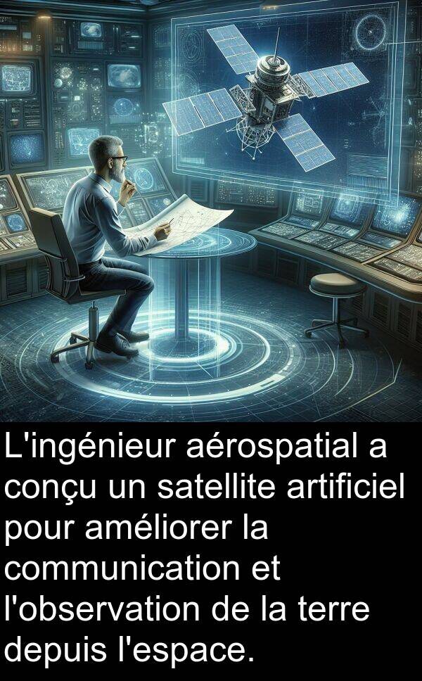 améliorer: L'ingénieur aérospatial a conçu un satellite artificiel pour améliorer la communication et l'observation de la terre depuis l'espace.