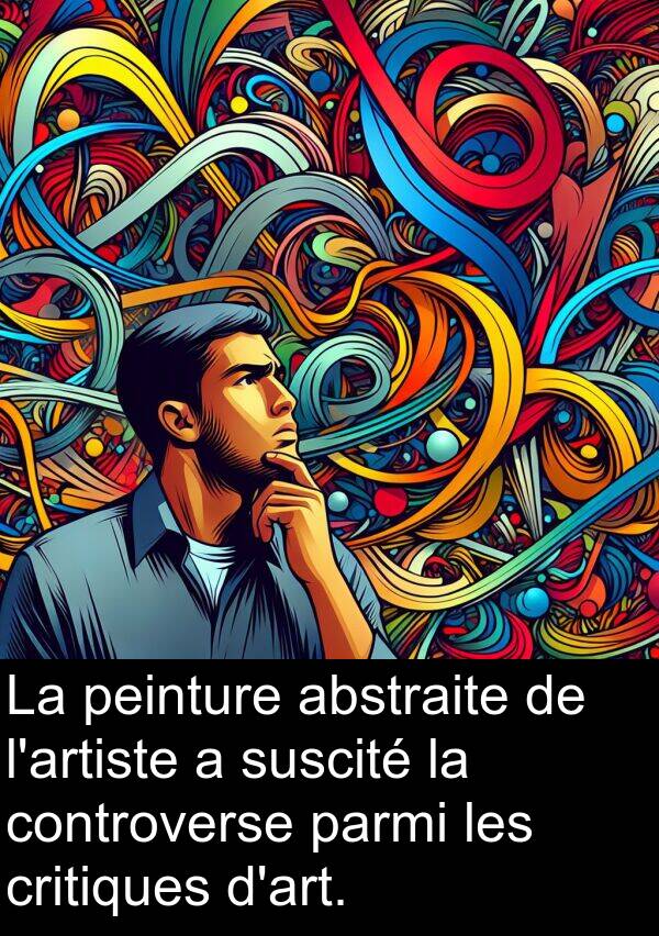 abstraite: La peinture abstraite de l'artiste a suscité la controverse parmi les critiques d'art.