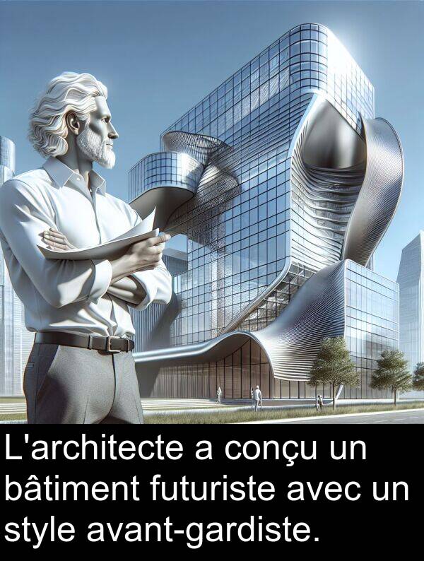 futuriste: L'architecte a conçu un bâtiment futuriste avec un style avant-gardiste.