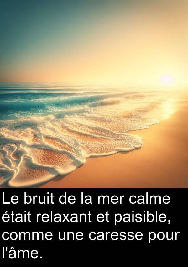 paisible: Le bruit de la mer calme était relaxant et paisible, comme une caresse pour l'âme.