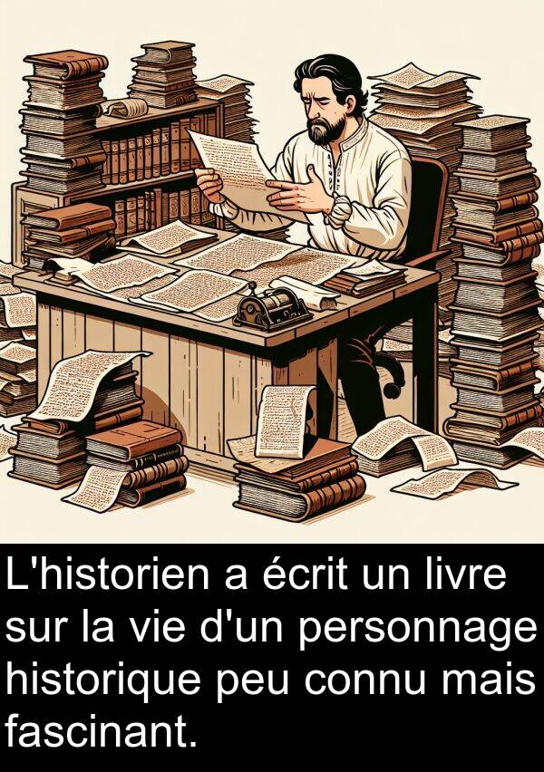 historique: L'historien a écrit un livre sur la vie d'un personnage historique peu connu mais fascinant.