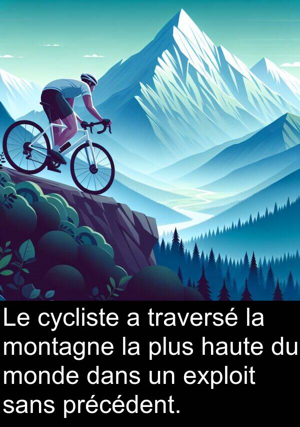 haute: Le cycliste a traversé la montagne la plus haute du monde dans un exploit sans précédent.