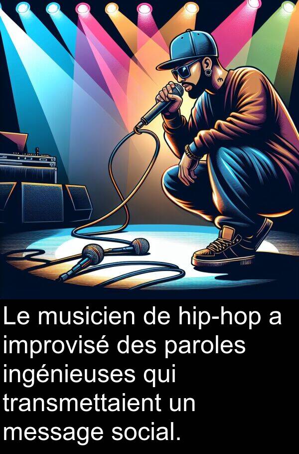 paroles: Le musicien de hip-hop a improvisé des paroles ingénieuses qui transmettaient un message social.