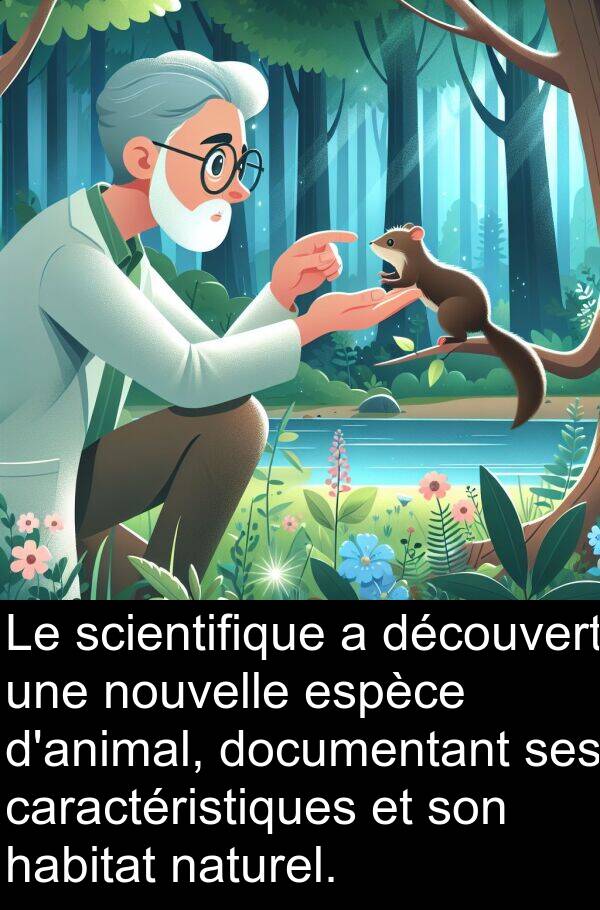 habitat: Le scientifique a découvert une nouvelle espèce d'animal, documentant ses caractéristiques et son habitat naturel.