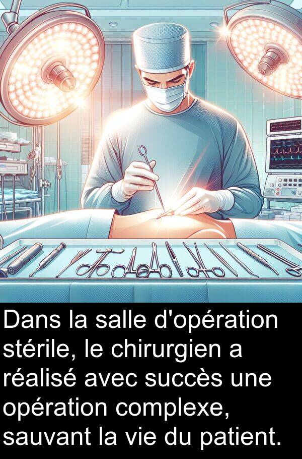 salle: Dans la salle d'opération stérile, le chirurgien a réalisé avec succès une opération complexe, sauvant la vie du patient.