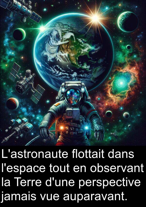 observant: L'astronaute flottait dans l'espace tout en observant la Terre d'une perspective jamais vue auparavant.