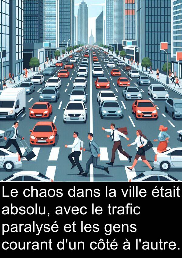 absolu: Le chaos dans la ville était absolu, avec le trafic paralysé et les gens courant d'un côté à l'autre.