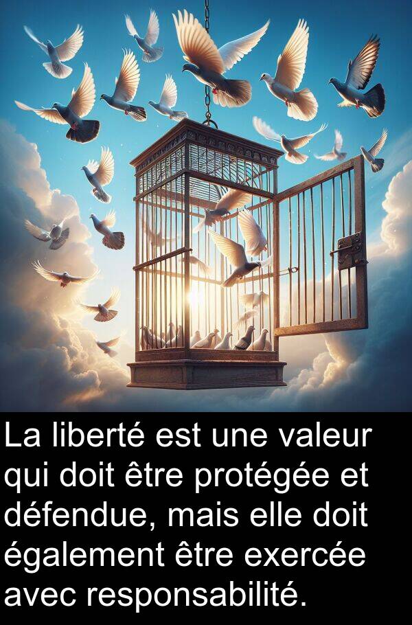 liberté: La liberté est une valeur qui doit être protégée et défendue, mais elle doit également être exercée avec responsabilité.