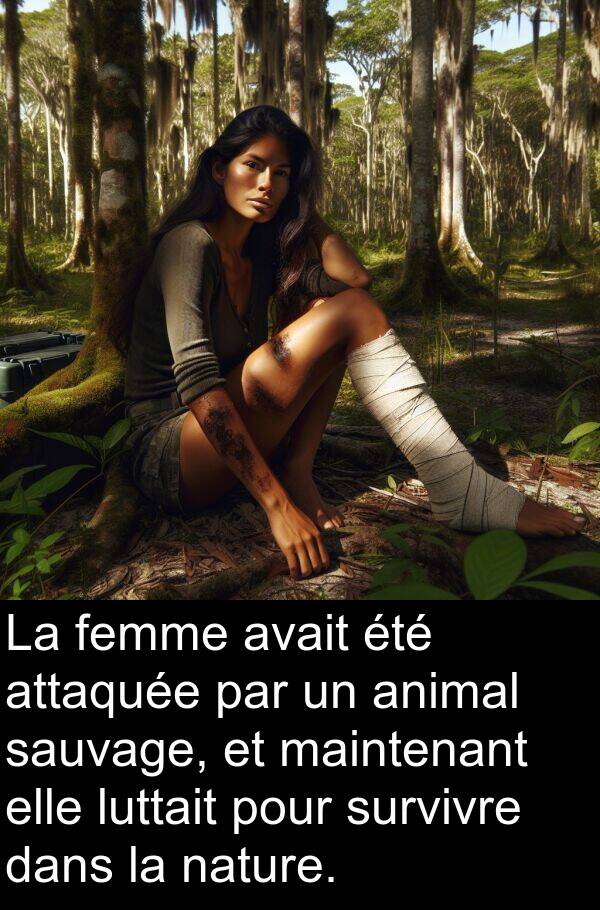 maintenant: La femme avait été attaquée par un animal sauvage, et maintenant elle luttait pour survivre dans la nature.