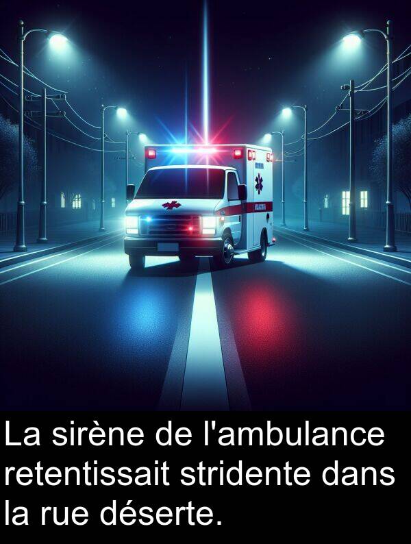 rue: La sirène de l'ambulance retentissait stridente dans la rue déserte.