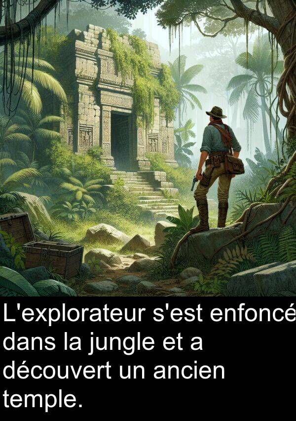 temple: L'explorateur s'est enfoncé dans la jungle et a découvert un ancien temple.