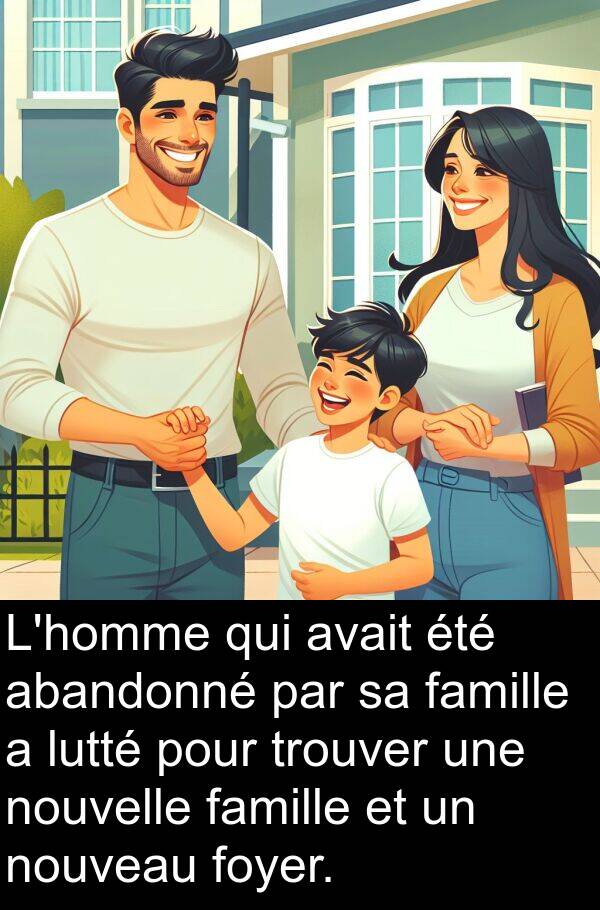 abandonné: L'homme qui avait été abandonné par sa famille a lutté pour trouver une nouvelle famille et un nouveau foyer.