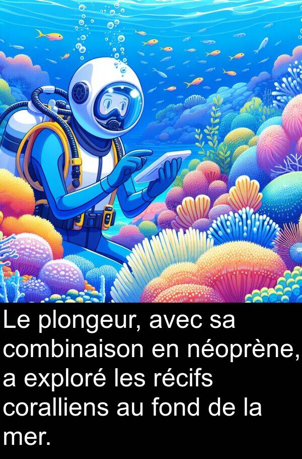 plongeur: Le plongeur, avec sa combinaison en néoprène, a exploré les récifs coralliens au fond de la mer.