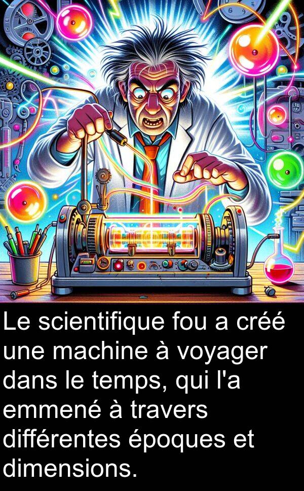 machine: Le scientifique fou a créé une machine à voyager dans le temps, qui l'a emmené à travers différentes époques et dimensions.