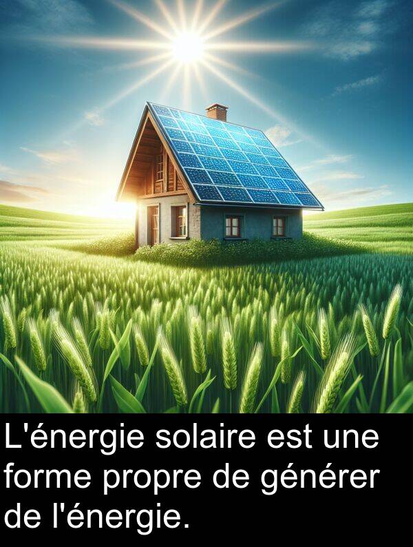 forme: L'énergie solaire est une forme propre de générer de l'énergie.