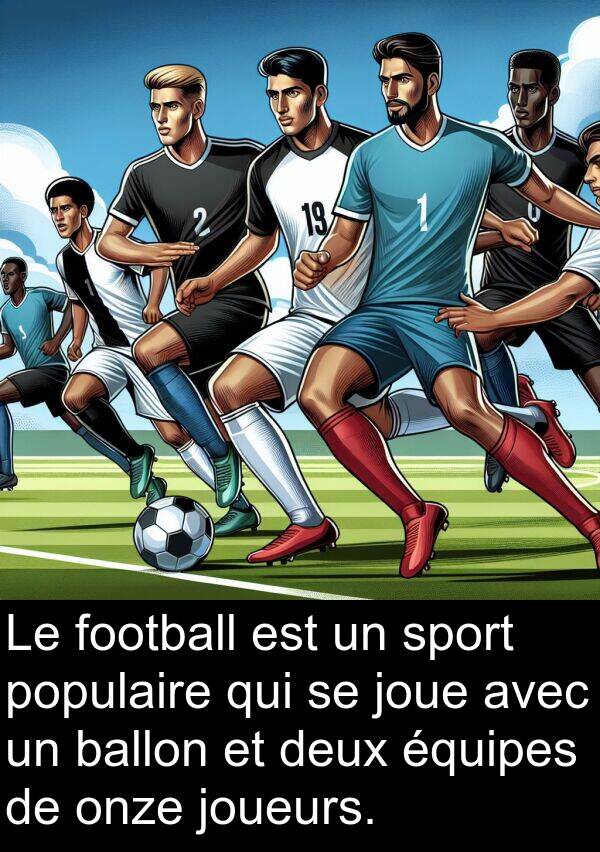 football: Le football est un sport populaire qui se joue avec un ballon et deux équipes de onze joueurs.