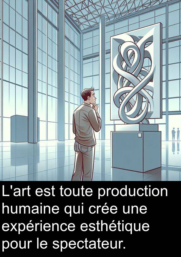 humaine: L'art est toute production humaine qui crée une expérience esthétique pour le spectateur.