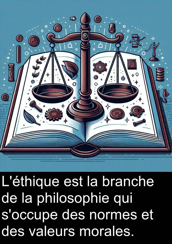 valeurs: L'éthique est la branche de la philosophie qui s'occupe des normes et des valeurs morales.