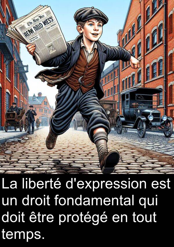 liberté: La liberté d'expression est un droit fondamental qui doit être protégé en tout temps.