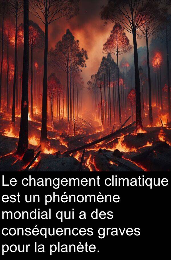 mondial: Le changement climatique est un phénomène mondial qui a des conséquences graves pour la planète.