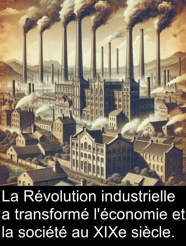 société: La Révolution industrielle a transformé l'économie et la société au XIXe siècle.