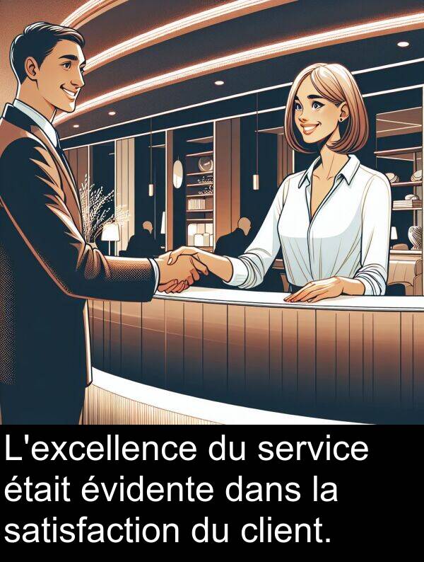 satisfaction: L'excellence du service était évidente dans la satisfaction du client.