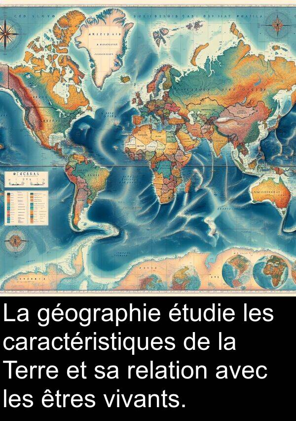 géographie: La géographie étudie les caractéristiques de la Terre et sa relation avec les êtres vivants.