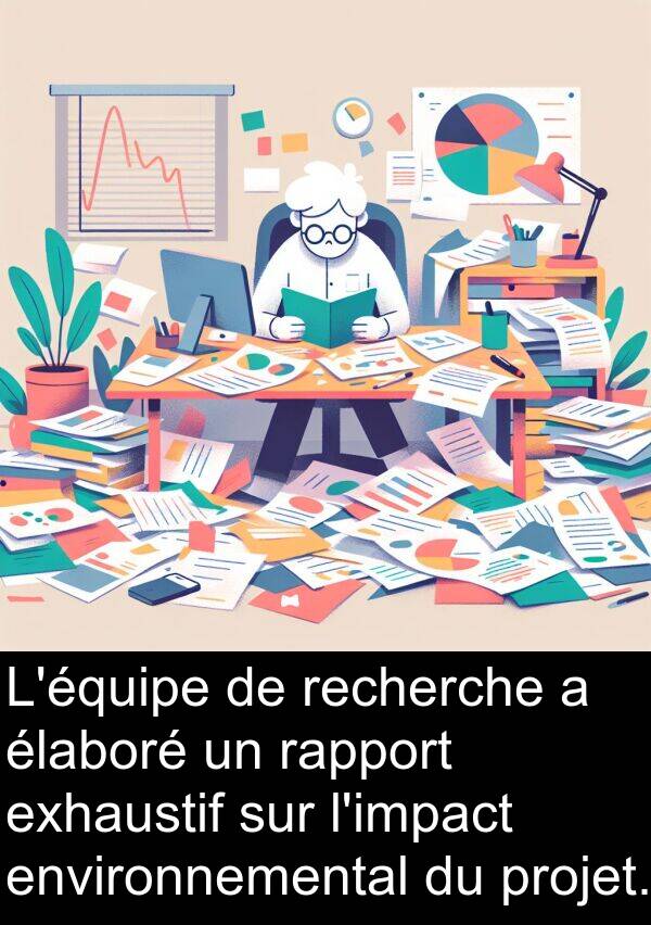 rapport: L'équipe de recherche a élaboré un rapport exhaustif sur l'impact environnemental du projet.