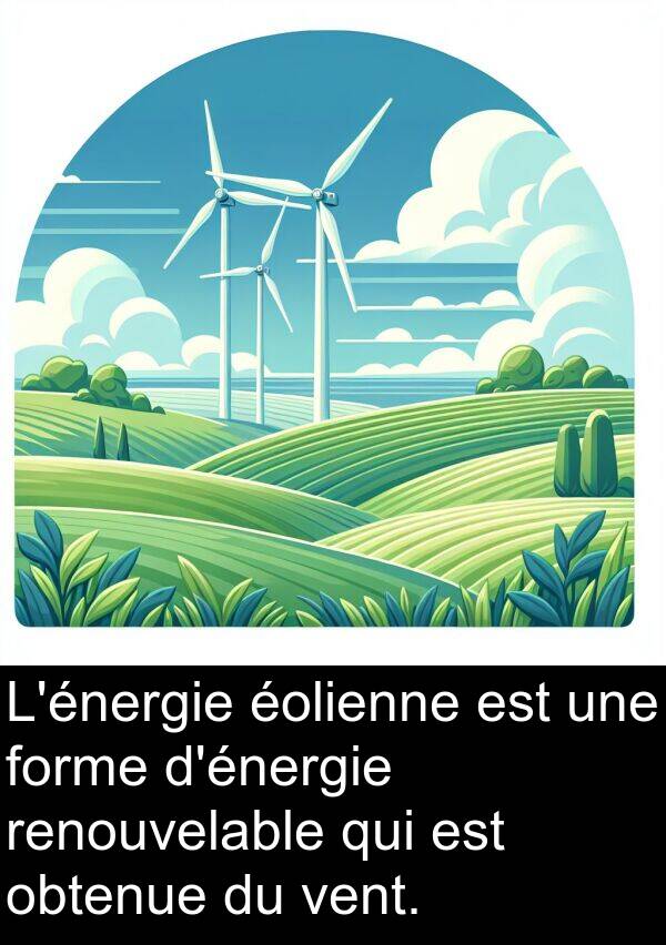 vent: L'énergie éolienne est une forme d'énergie renouvelable qui est obtenue du vent.