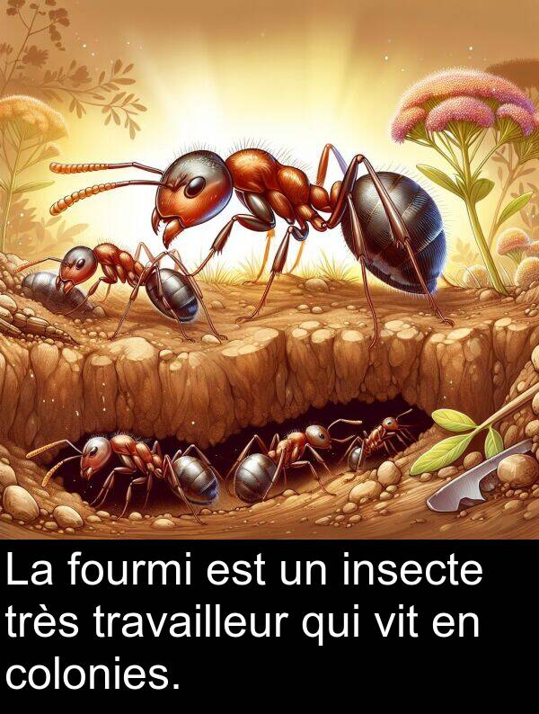 vit: La fourmi est un insecte très travailleur qui vit en colonies.