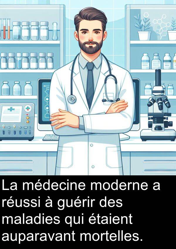 maladies: La médecine moderne a réussi à guérir des maladies qui étaient auparavant mortelles.